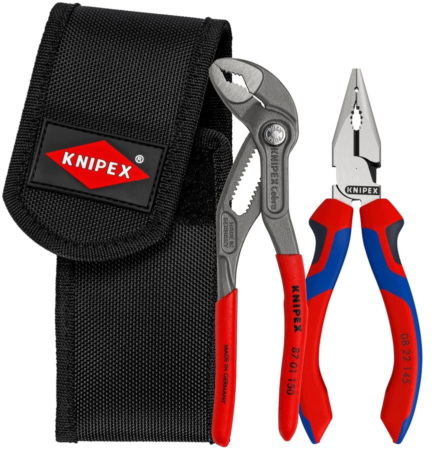 2 Pc Mini Pliers in Belt Pouch - Cobra® and Needle-Nose | KNIPEX Tools