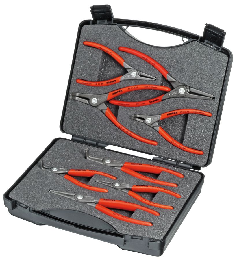 8 Pc Precision Snap Ring Pliers Set in Case with Foam | KNIPEX
