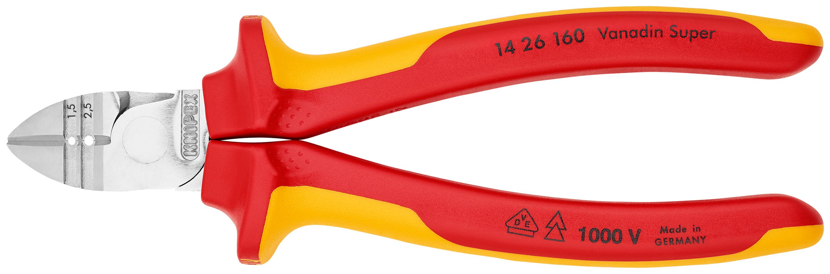 Diagonal Cutting Pliers with Stripper-1000V Insulated | KNIPEX Tools