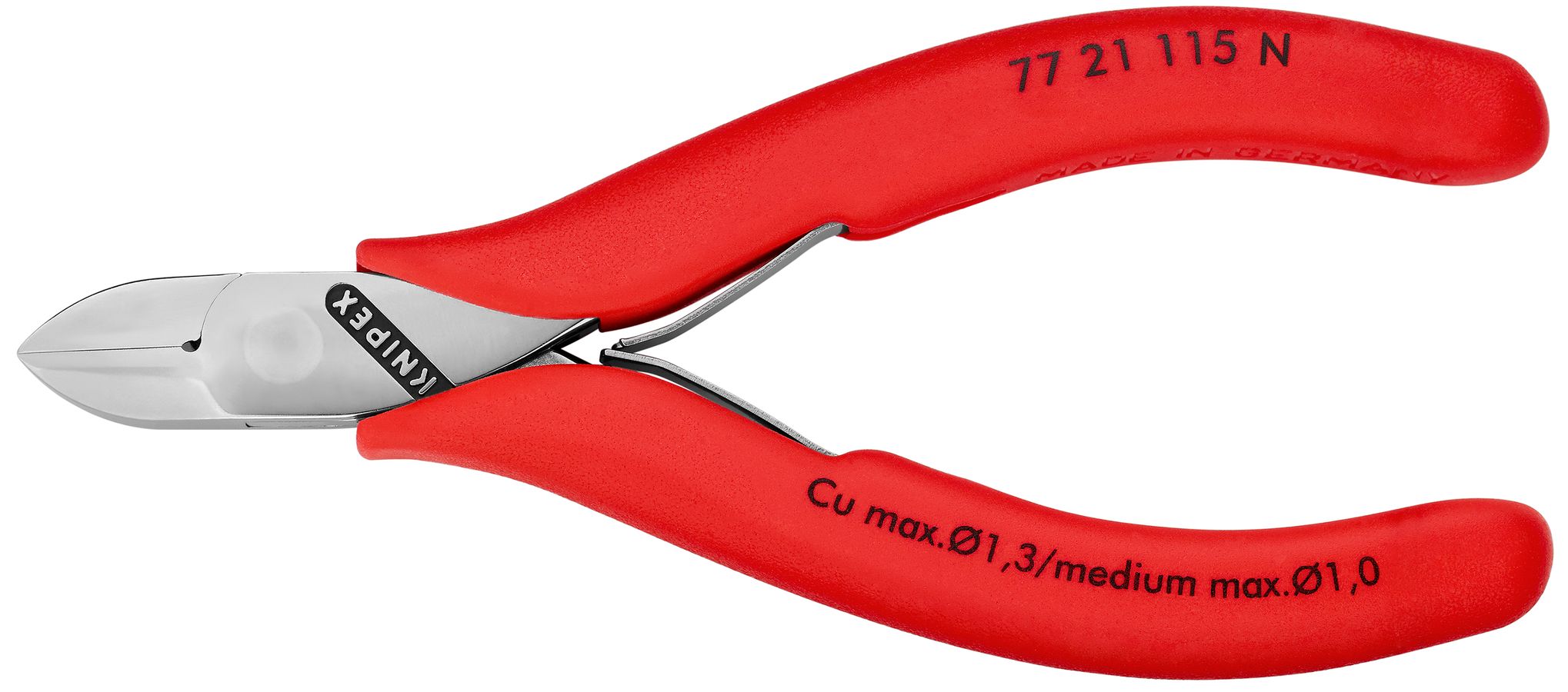 thumbnail image 2 of Knipex 77 01 115 Electronics Diagonal Cutters - Precision Side Cutters For Fine Electronics Work 2 of 14