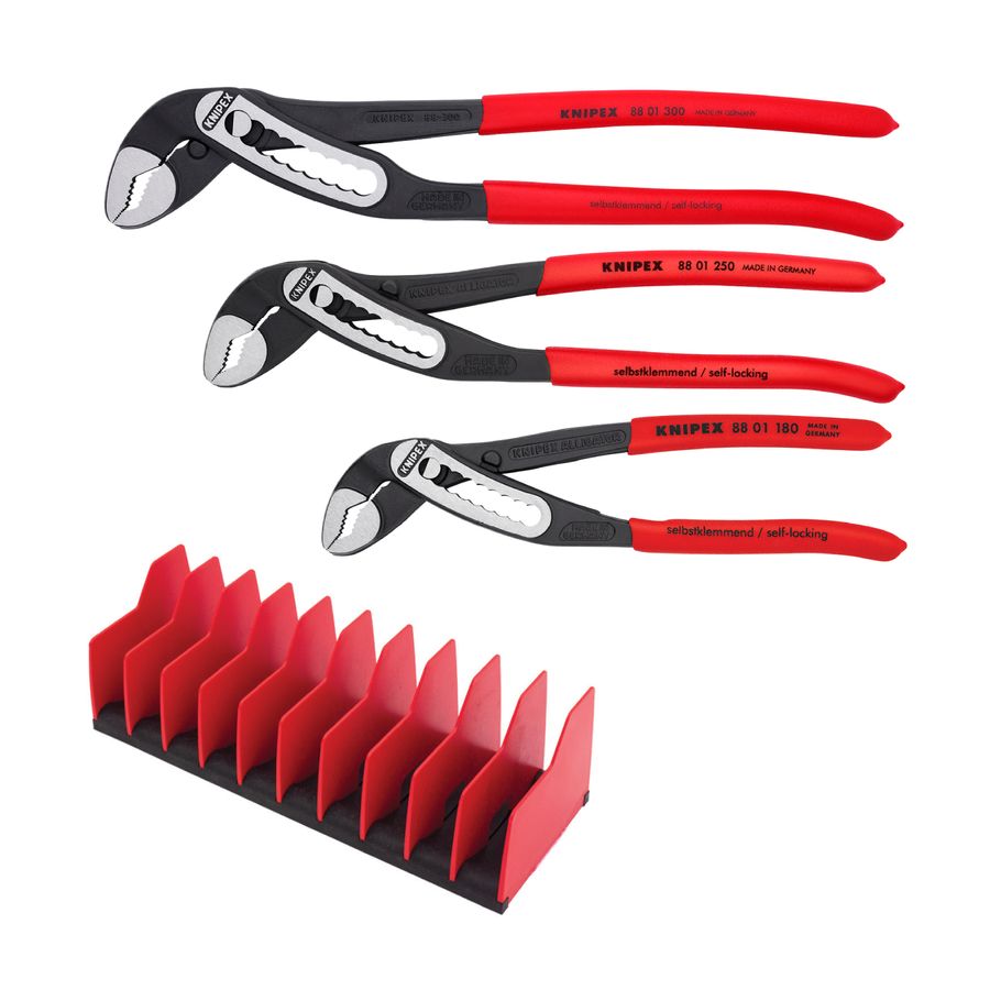 3 Pc Alligator® Pliers Set with 10 Pc Tool Holder | KNIPEX Tools