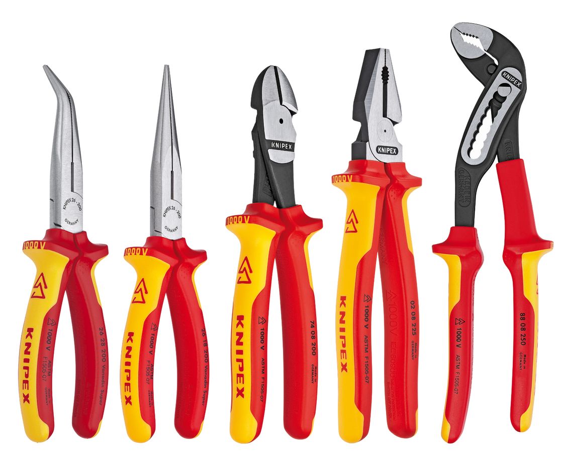 5 Pc 1000V Insulated Pliers Set | KNIPEX Tools