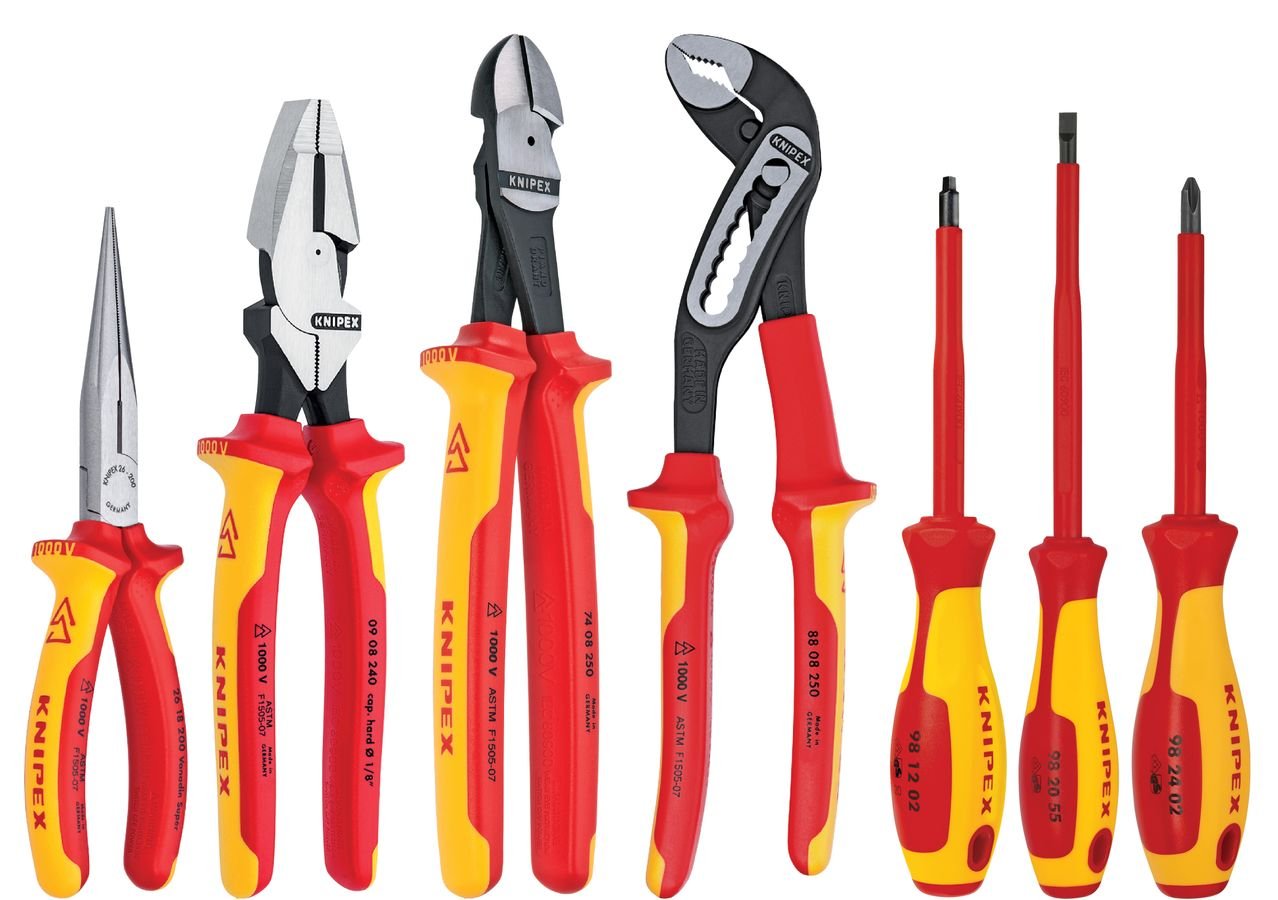 7 Pc Pliers/Screwdriver Tool Set in Tool Roll | KNIPEX Tools