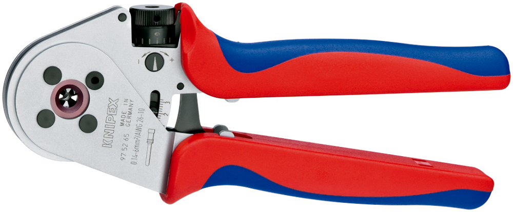 Four-Mandrel Crimping Pliers for turned contacts | KNIPEX