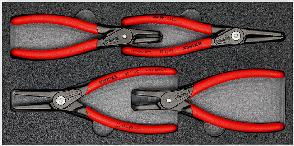 Set of pliers In a foam tray 4 parts KNIPEX