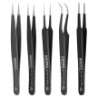 5 Pc Stainless Steel Tweezers Set in Tool Roll-ESD | 92 00 01 ESD
