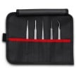 5 Pc Premium Stainless Steel Tweezer Set in a Tool Roll | 92 00 02
