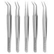 5 Pc Stainless Steel Tweezers Set in Tool Roll-SMD | 92 00 03