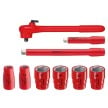 10 Pc Socket Set, 1/2" Drive, Metric-1000V Insulated | 98 99 11 S6
