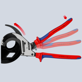 Cable Cutter (ratchet principle, 3-stage) | KNIPEX