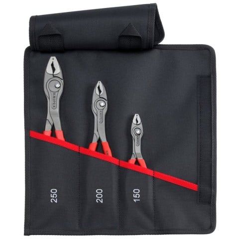 3 Pc TwinGrip Pliers Set in a Tool Roll, Plastic Dipped (6