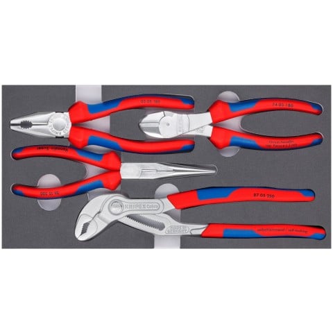 4 Pc Chrome Pliers Set in Foam Tray | 00 20 01 V17