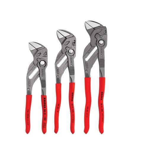 3 Pc Black Pliers Wrench Set (7 1/4