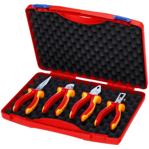 KNIPEX 00 20 15 4-Piece 1,000V Insulated Tool Set by Knipex KNIPEX Tools 9K 00 80 117 US, Cobra, Pliers Wrench, Diagonal