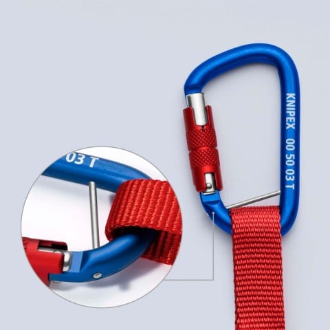 Tool Tethering Adaptor Straps with Captive Eye Carabiner up