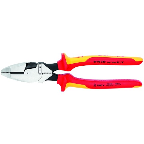 912 Linesman Plier wNew England nose crimping die fish tape