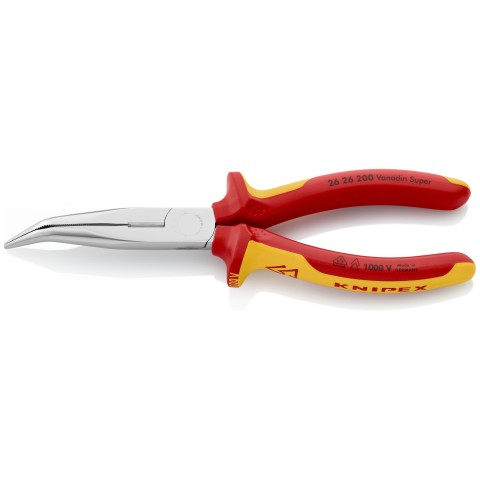 Long Nose 40° Angled Pliers with Cutter-1000V Insulated | KNIPEX Tools