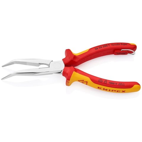 Long Nose 40° Angled Pliers with Cutter-1000V Insulated-Tethered Attachment | 26 26 200 T