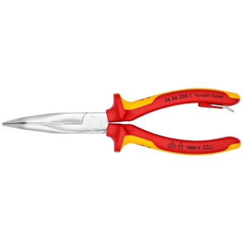 Long Nose 40° Angled Pliers with Cutter-1000V Insulated-Tethered Attachment | 26 26 200 T