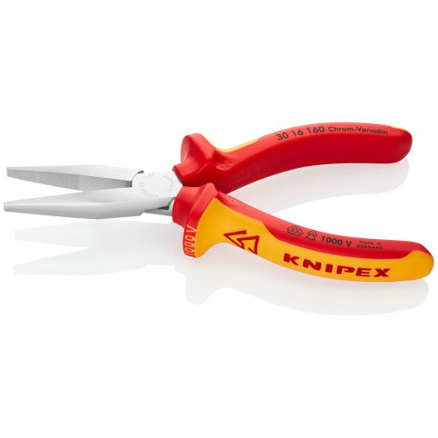 Long Nose Pliers-Flat Tips-1000V Insulated | KNIPEX Tools
