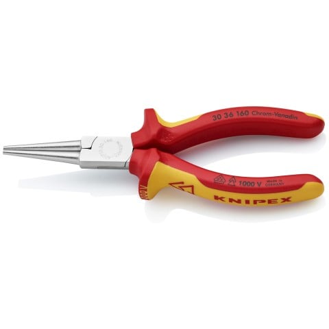 Long Nose Pliers-Round Tips-1000V Insulated | 30 36 160