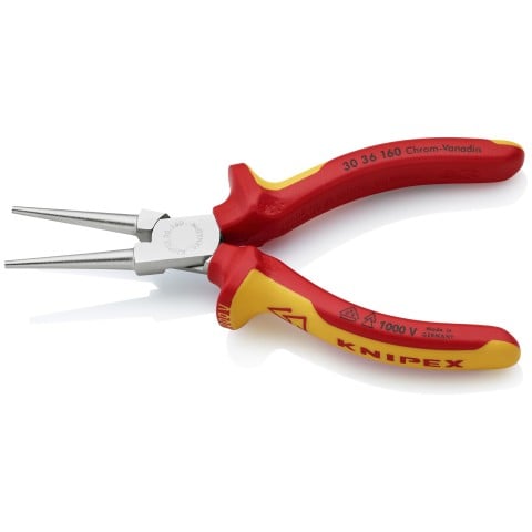 Long Nose Pliers-Round Tips-1000V Insulated | 30 36 160