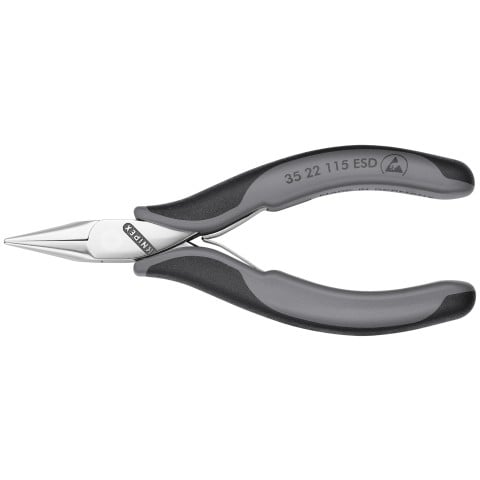 Electronics Pliers-Half Round Tips, ESD Handles | 35 22 115 ESD