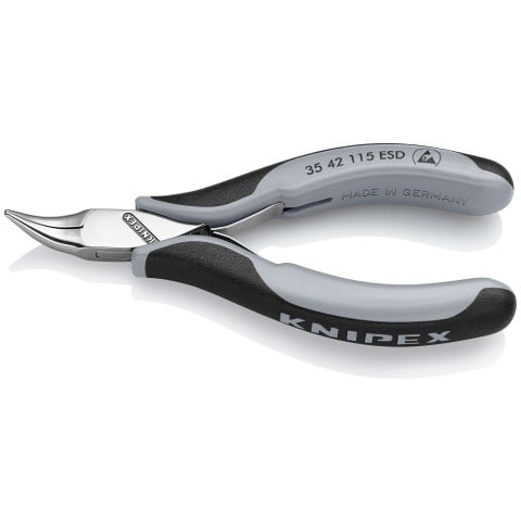 Electronics 45° Angled Pliers-Half Round Tips, ESD Handles | 35 42 115 ESD