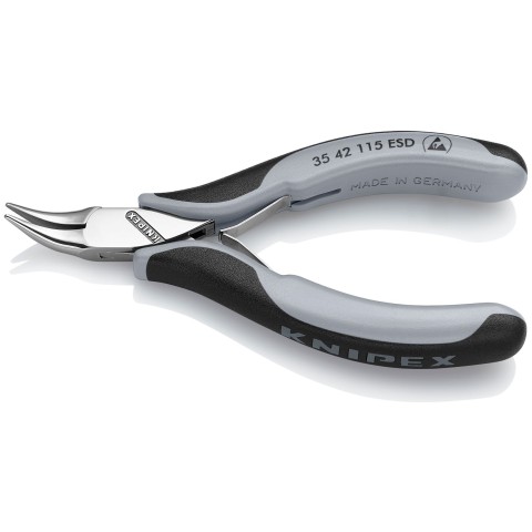 Electronics 45° Angled Pliers-Half Round Tips, ESD Handles | 35 42 115 ESD