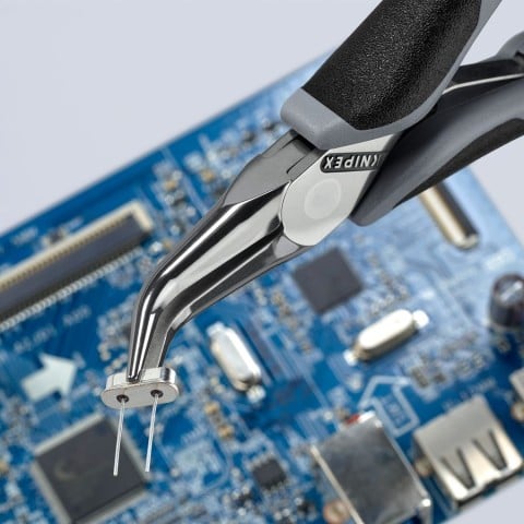 Electronics 45° Angled Pliers-Half Round Tips, ESD Handles | 35 82 145 ESD