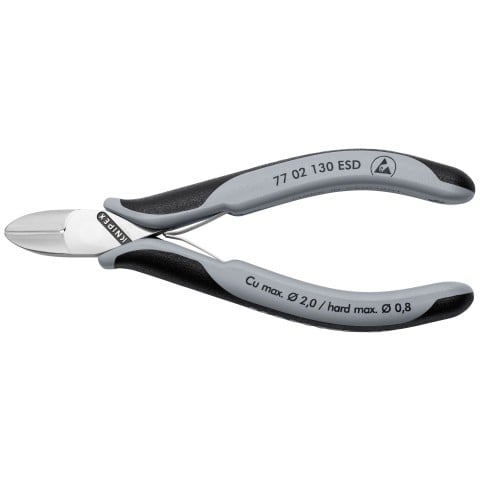 Electronics Diagonal Cutters, ESD Handles | 77 02 130 ESD