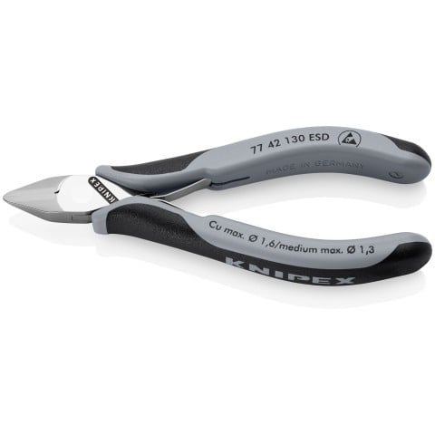 Electronics Diagonal Cutters, ESD Handles | 77 42 130 ESD