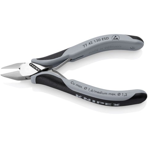 Electronics Diagonal Cutters, ESD Handles | 77 42 130 ESD