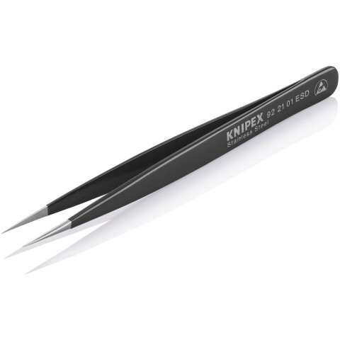 Stainless Steel Gripping Tweezers-Needle-Point Tips-ESD | 92 21 01 ESD