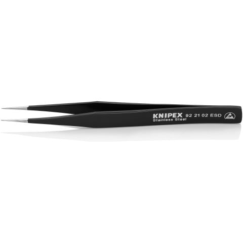 Stainless Steel Gripping Tweezers-Pointed Tips-ESD | 92 21 02 ESD