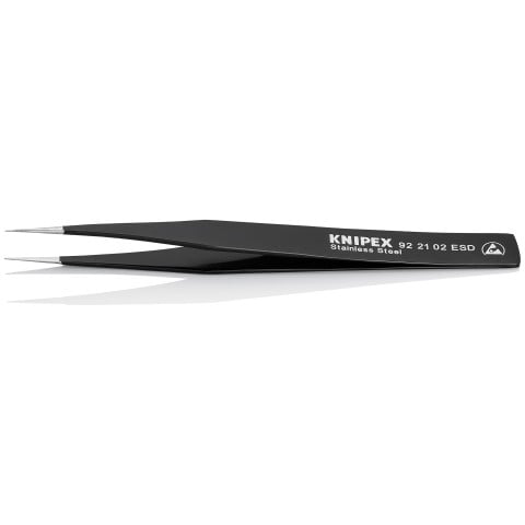 Stainless Steel Gripping Tweezers-Pointed Tips-ESD | 92 21 02 ESD