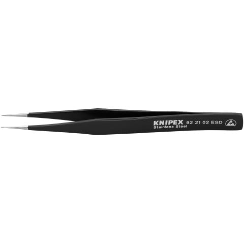 Stainless Steel Gripping Tweezers-Pointed Tips-ESD | 92 21 02 ESD