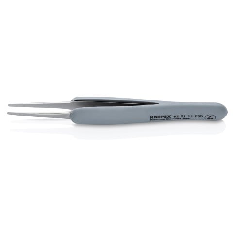 Premium Stainless Steel Precision Tweezers-Blunt Tips-ESD Rubber Handles | 92 21 11 ESD