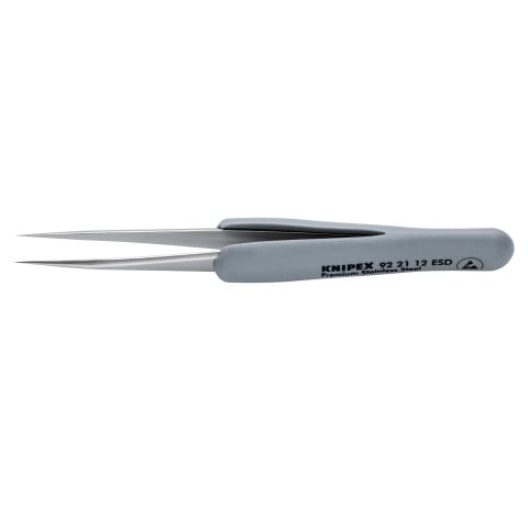 Premium Stainless Steel Precision Tweezers-Needle-Point Tips-ESD Rubber Handles | 92 21 12 ESD