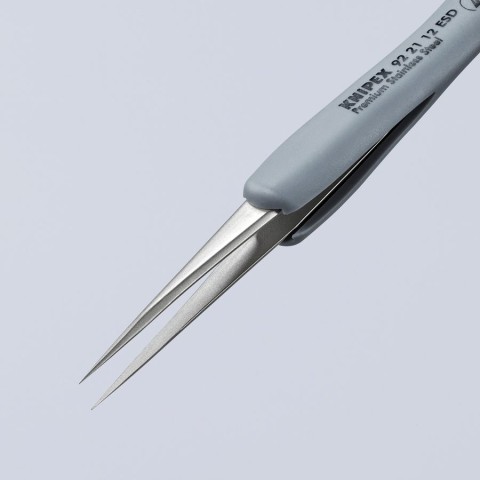 Premium Stainless Steel Precision Tweezers-Needle-Point Tips-ESD Rubber Handles | 92 21 12 ESD