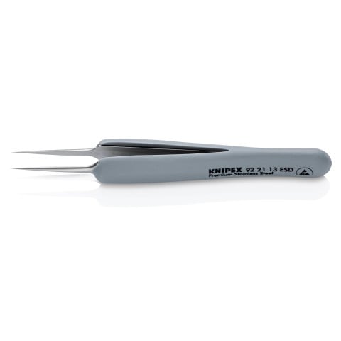 Premium Stainless Steel Precision Tweezers-Needle-Point Tips-ESD Rubber Handles | 92 21 13 ESD
