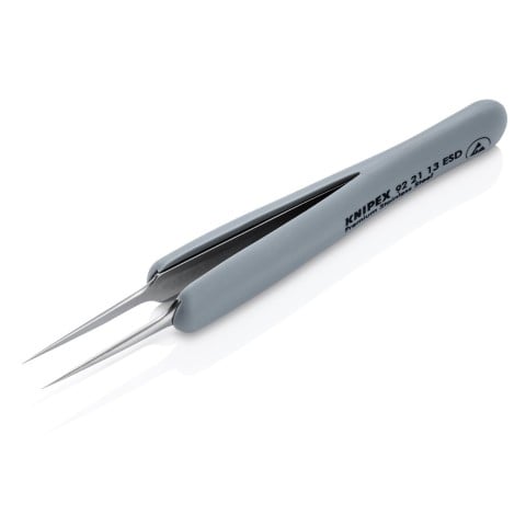 Premium Stainless Steel Precision Tweezers-Needle-Point Tips-ESD Rubber Handles | 92 21 13 ESD