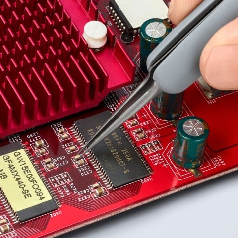 Premium Stainless Steel Precision Tweezers-Needle-Point Tips-ESD Rubber Handles | 92 21 13 ESD
