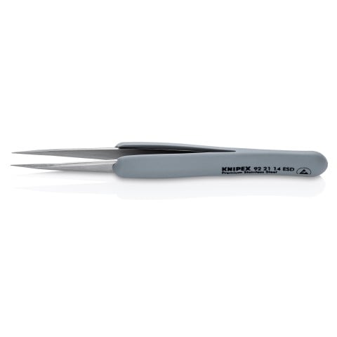 Premium Stainless Steel Precision Tweezers-Pointed Tips-ESD Rubber