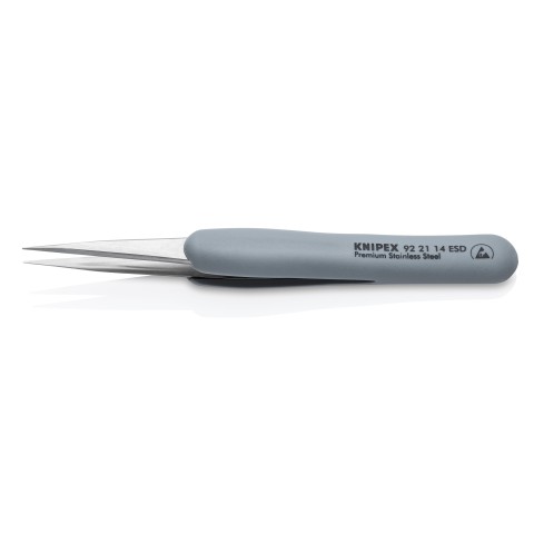 Premium Stainless Steel Precision Tweezers-Pointed Tips-ESD Rubber