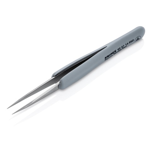 Premium Stainless Steel Precision Tweezers-Pointed Tips-ESD Rubber