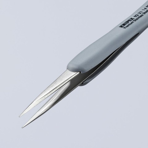 Premium Stainless Steel Precision Tweezers-Pointed Tips-ESD Rubber