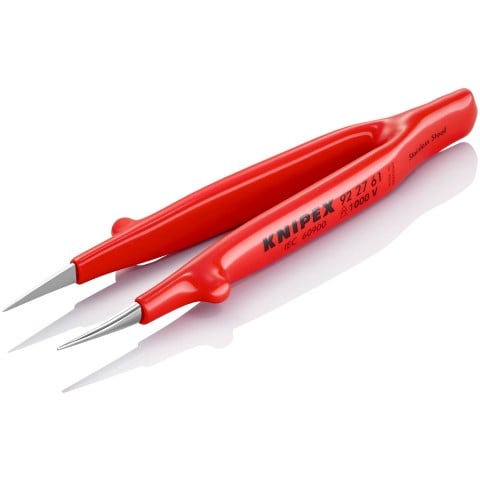 Stainless Steel Gripping Tweezers-Pointed Tips-1000V Insulated | 92 27 61
