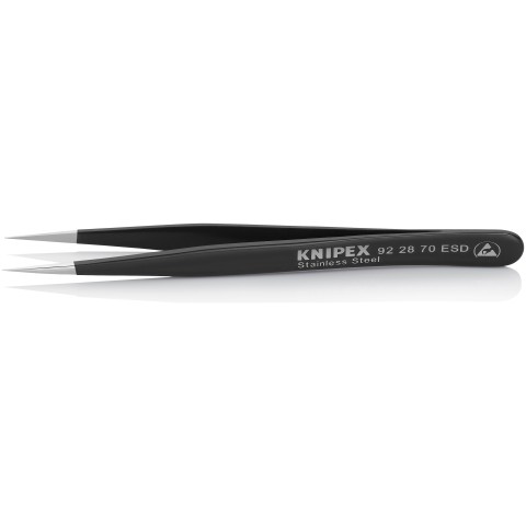 Stainless Steel Gripping Tweezers-Needle-Point Tips-ESD | 92 28 70 ESD