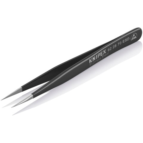 Stainless Steel Gripping Tweezers-Needle-Point Tips-ESD | 92 28 70 ESD